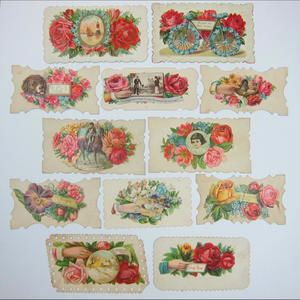 Antique Ephemera Lot of 12 Victorian 19th Century Calling Love Cards Hidden Name